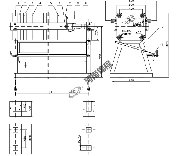 手動、千斤頂壓緊壓濾機(圖1)